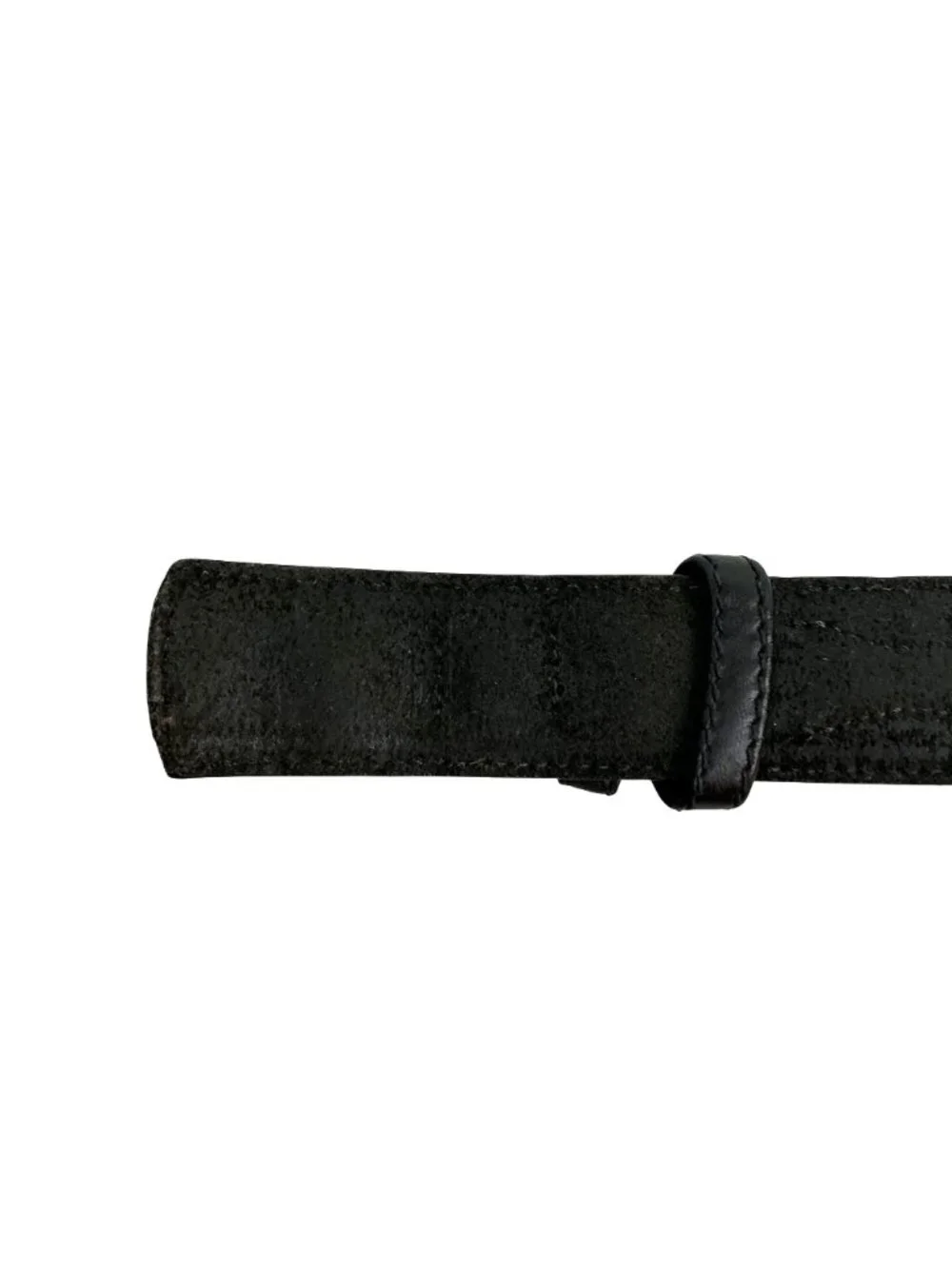 Lands End Western Leather 506 Belt Gold Buckle Mens 36 Black